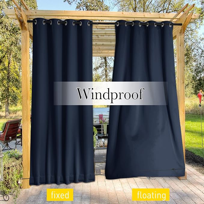 NICETOWN 2 Panels Weighted Outdoor Curtains - Image 5