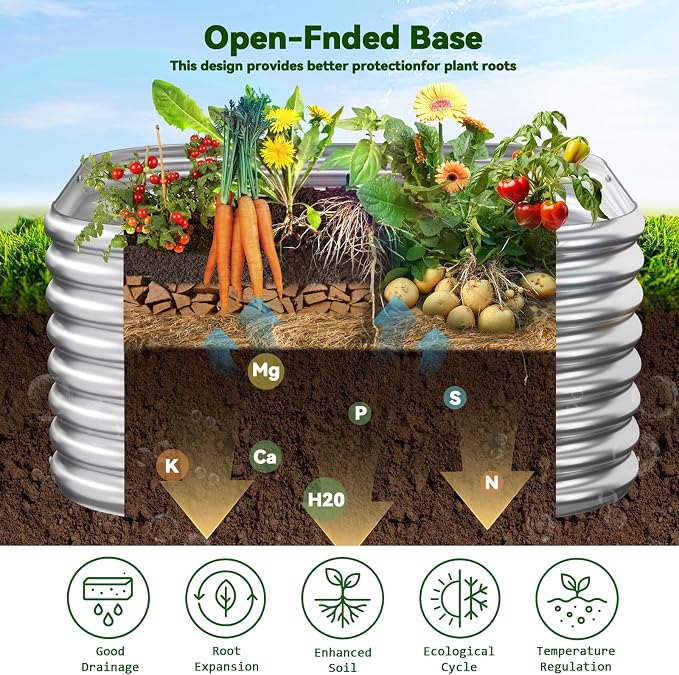 4 Pack 2x2FT Corrugated Galvanized Steel Raised Garden Bed Outdoor, Metal Above - Image 4