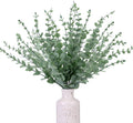 CEWOR 24pcs Eucalyptus Stems Artificial Eucalyptus Leaves Fake Greenery Branches Fake Flowers for Wedding Centerpiece Spring Easter Farmhouse Home Decoration