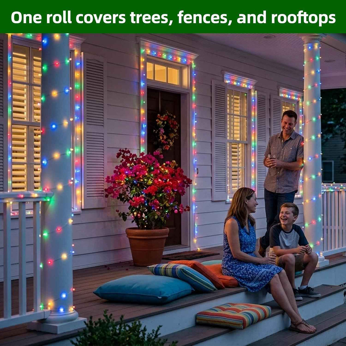 1500 LED 470FT Christmas Lights,12 Modes Outdoor String Lights, Multicolor | Weather-resistant Plug-in Tree Lights with Timer, Memory and Dimming for House, Fences, Patios, Holiday Decor