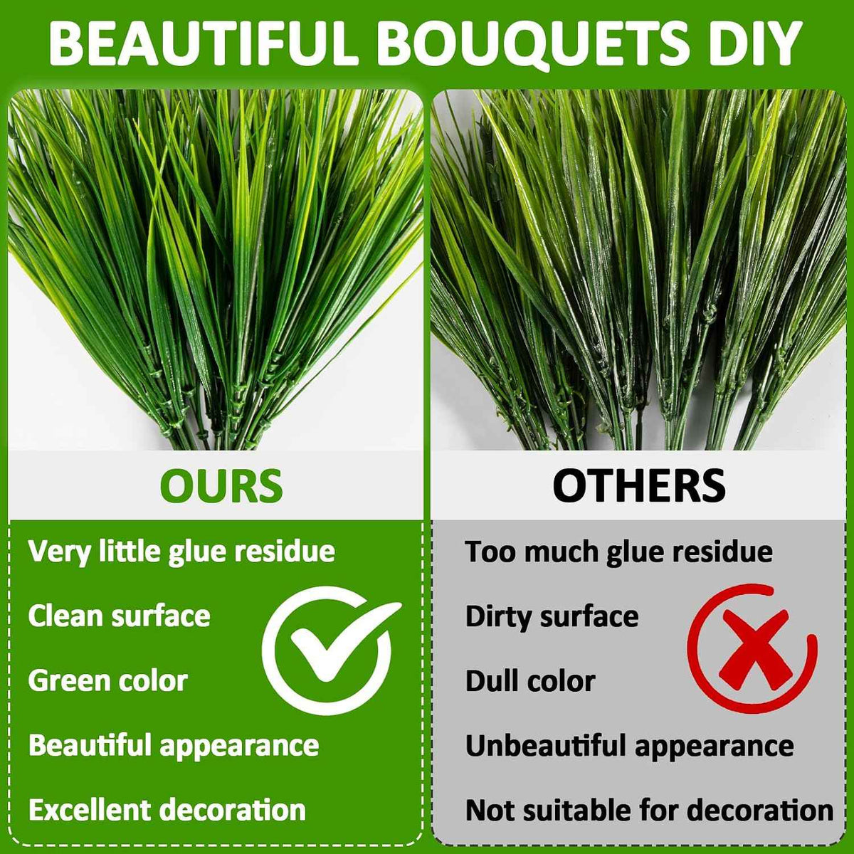 MAQIHAN 10PCS Artificial Grass Plants - Faux Wheat Greenery Outdoor Decor | Realistic UV Resistant Fake Grass Stems for Planters, Porch, Patio, Garden, Artificial Greenery for Indoor Outdoor Decoration