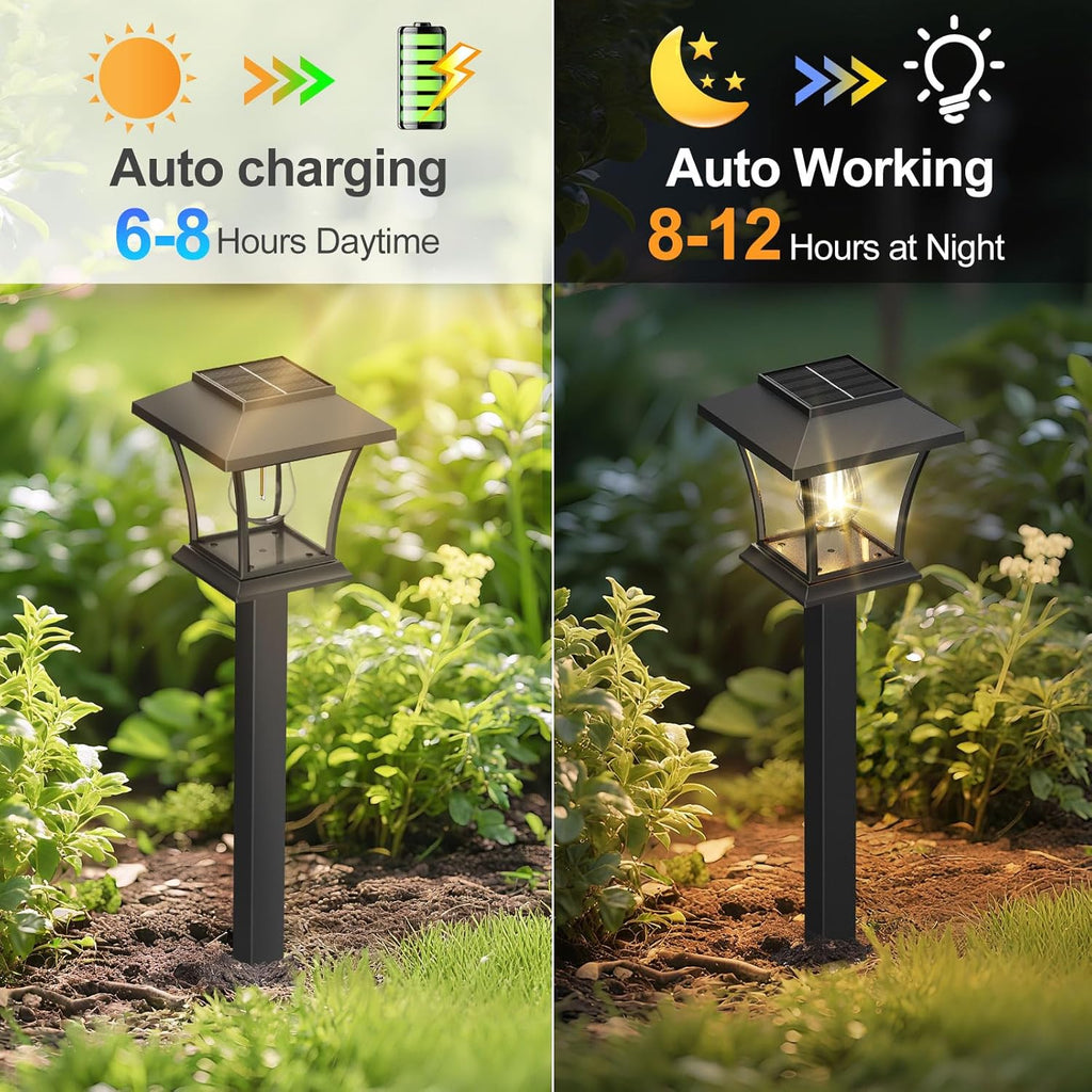 Sparkblaze 16 Pack Solar Pathway Lights Outdoor, Warm White | Ideal for Walkways, Gardens, Lawns, Driveways & Landscape Lighting, Automatic Dusk-to-Dawn Lighting