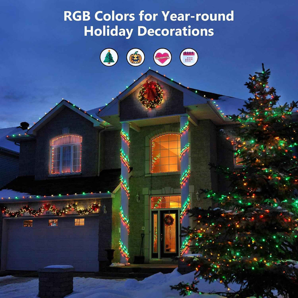 Brizled Halloween Lights Outdoor, Orange Purple Tree Lights, 200 LED, 66 ft | Color Changing Christmas Lights Indoor, Music Sync, 120+ Modes Dimmable Remote Mini Light with Timer for Garland Window Yard
