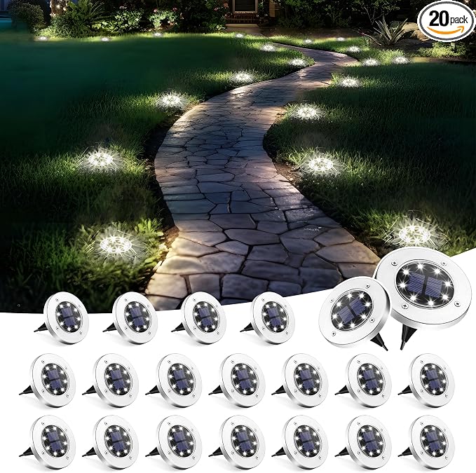 SOLPEX Solar Lights Outdoor Waterproof, 20 Pack Solar Ground Lights, Solar by Solpex