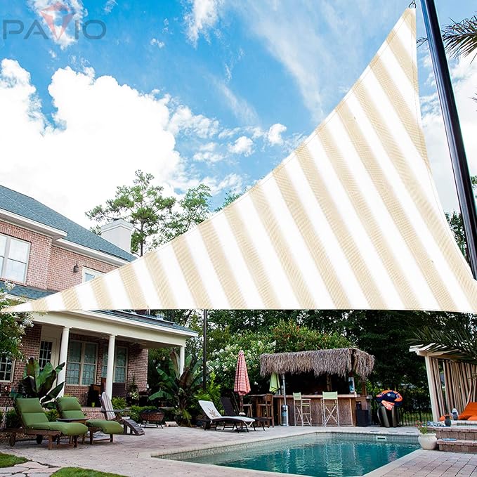 Patio Paradise 24' x 24' x 24' Sun Shade Sail Triangle Canopy Shade Cloth - Image 5