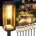 Tall Solar Lights Outdoor, 8 Pack Bright Pathway Lights Solar Powered | Waterproof, Auto On/Off, Up to 15Hrs Outdoor Light for Garden Yard Walkway Driveway Lawn Landscape