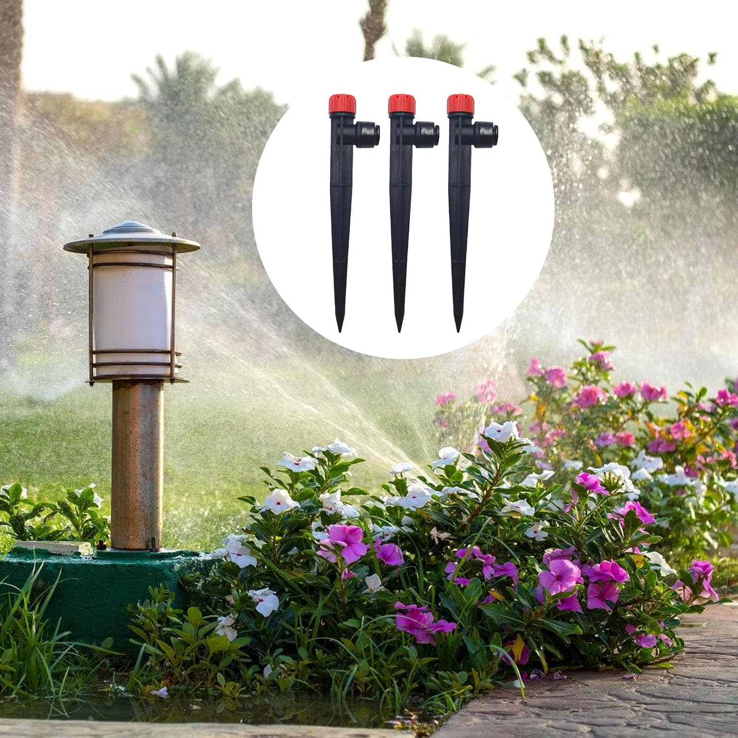10Pcs Professional 360 Degree Rotating Watering Irrigation Sprinkler Sprayer Stake Connector Farm Greenhouse Plant Drought Plant Irrigation