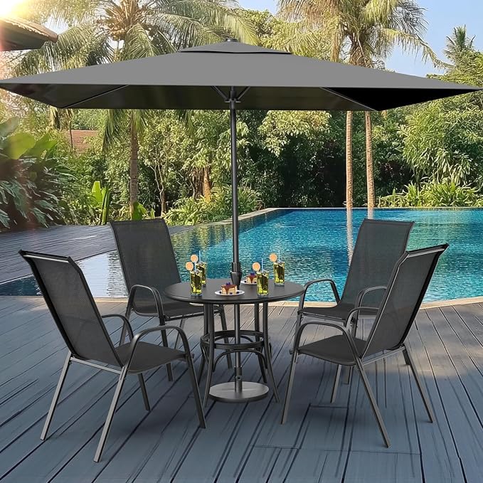 VINGLI Patio Chairs Set of 4 – Stackable Outdoor Dining Chairs - Image 2