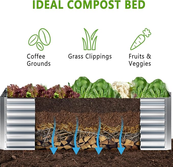 8x2x2FT Galvanized Raised Garden Bed, Planter Raised Beds-Metal Garden Box - Image 3