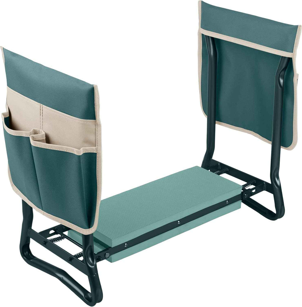 Pure Garden 2-in-1 Foldable Garden Kneeler and Seat, Green | Garden Kneeling Pad Stool - Removable Pockets for Gardening Tools - Gardening Gifts for Women, Mom, Dad, Seniors Grandparents