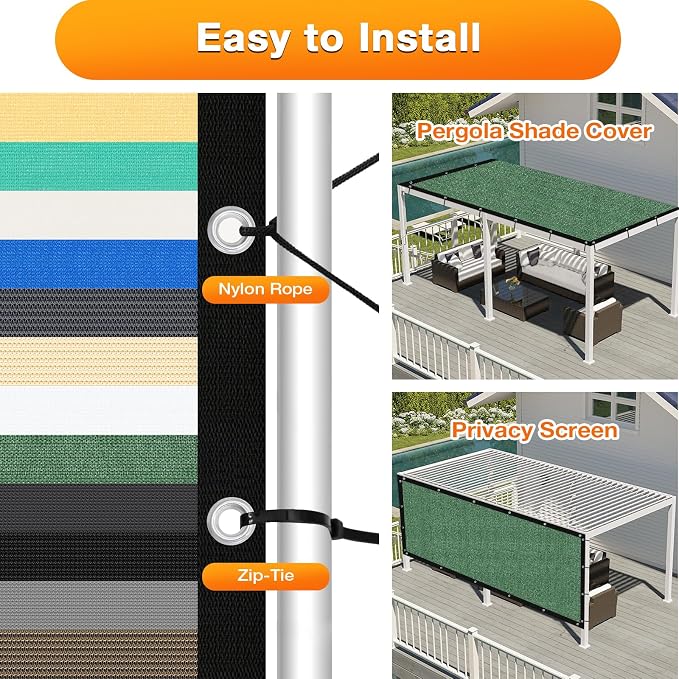 Artpuch Outdoor Pergola Shade Cover 4' X 12' Sun Shade Cloth - Image 5