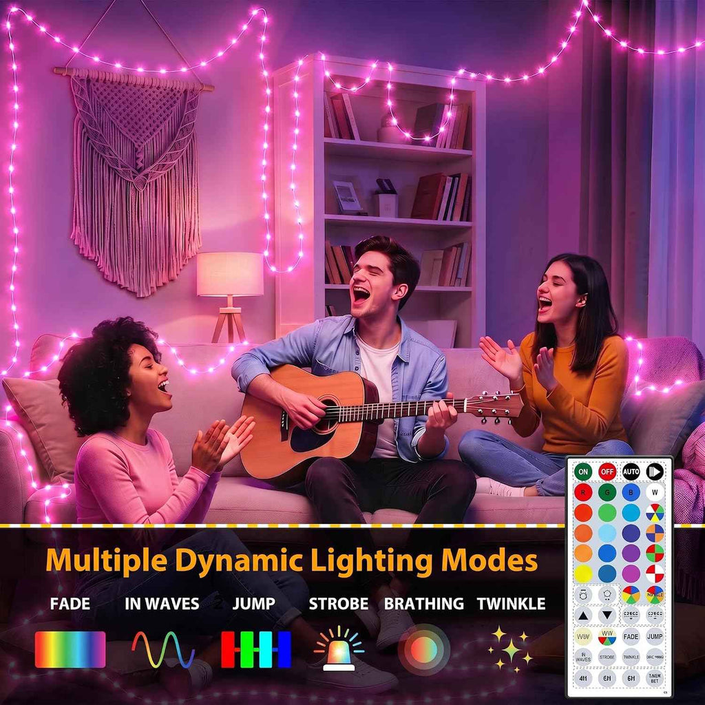 OMIKA 66FT Ultra-Thin LED Rope Lights for Outside, 24 RGB Colors +Warm White String Lights, 200 LED Permanent Outdoor Christmas Lights Waterproof Fairy Lights Plug in for Indoor Bedroom House Decor