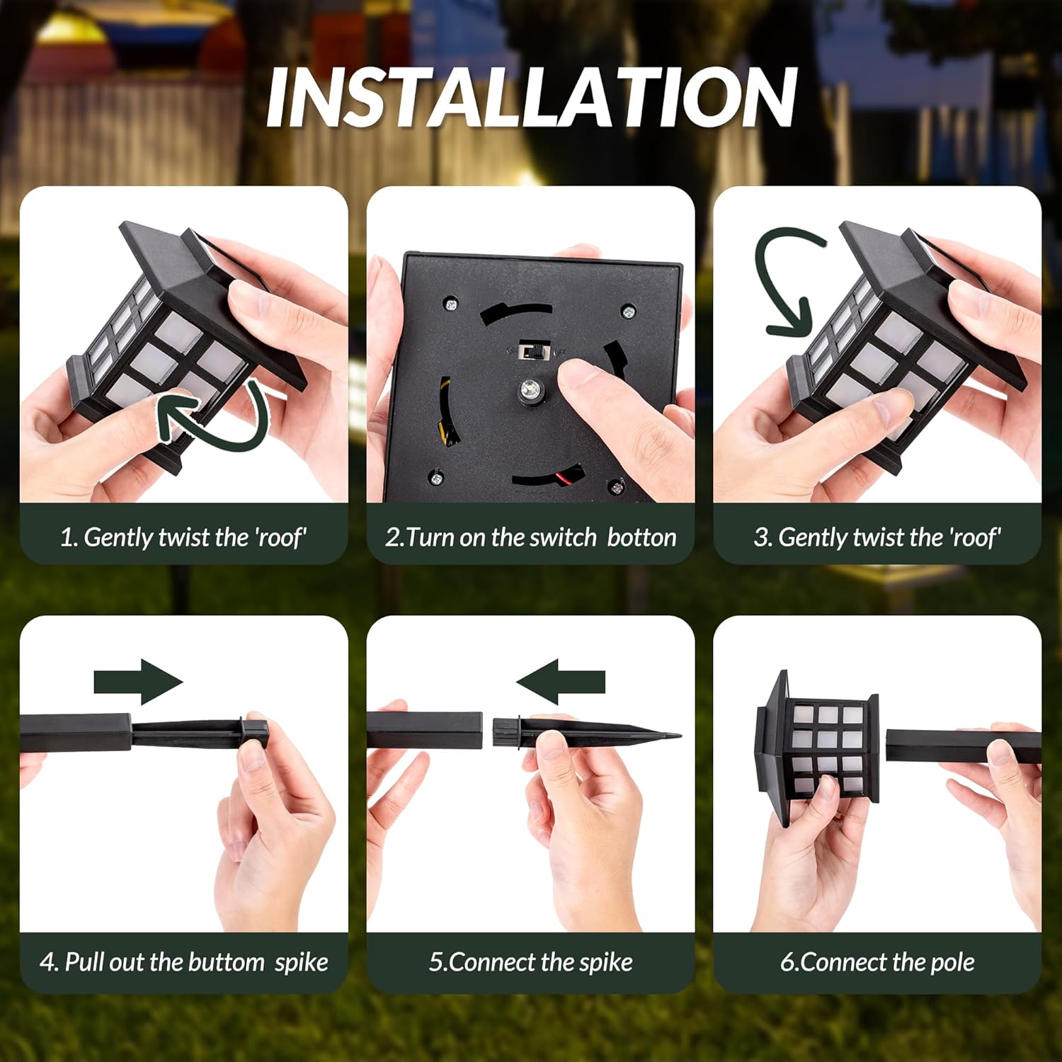 SOLPEX Solar Lights Outdoor Pathway Walkway Garden Solar Light Outside 12Pc | Warm White, Solar Powered, Waterproof, Landscape, Garden Yard Driveway Walkway Decoration, lámparas Solares Para Exteriores