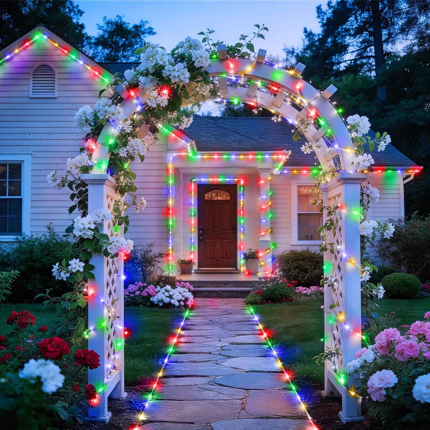 KNONEW 164FT 1000LED Rope Lights for Outside,Outdoor String Lights Waterproof 8 Modes Clear Tube Light for Indoor,Bedroom,Wedding,Garden,Patio,Christmas,Tree,Rv,Holiday Decoration(Multicolor) | 8 Modes,Timer,Memory Function Rope Lighting String Lights ...