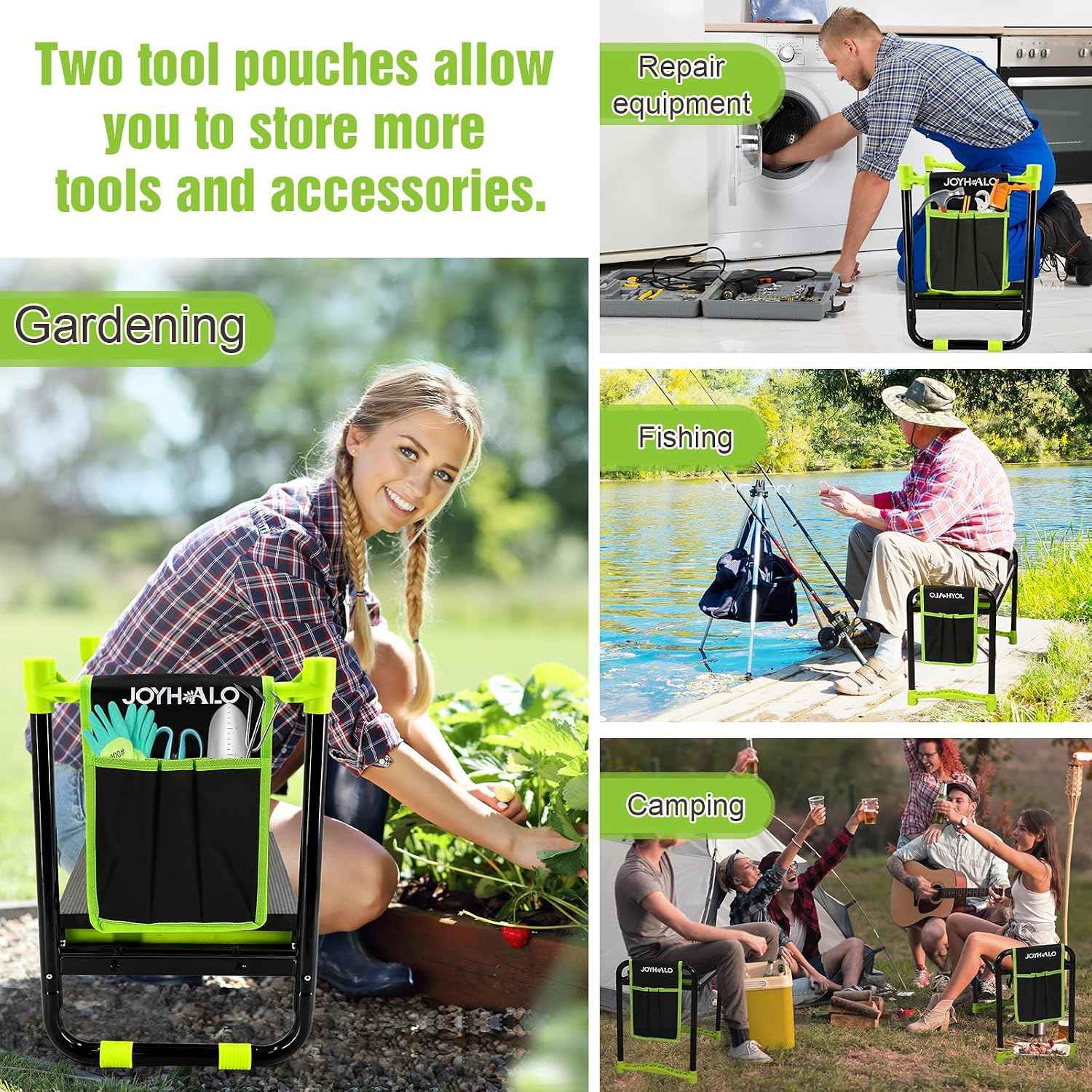 10.9in Wide Foldable Garden Kneeler and Seat, Heavy Duty with Thick Pad | Garden kneeler seat for seniors, Thick kneeling pad, Gardening stool, Foldable, Kneel & sit stool, Planting & weeding aid