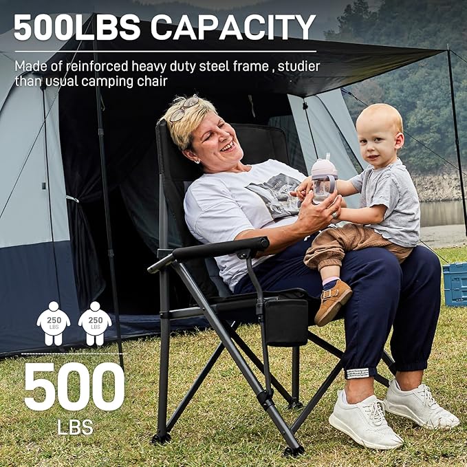 EVER ADVANCED Oversized Folding Camping Chair - Image 2