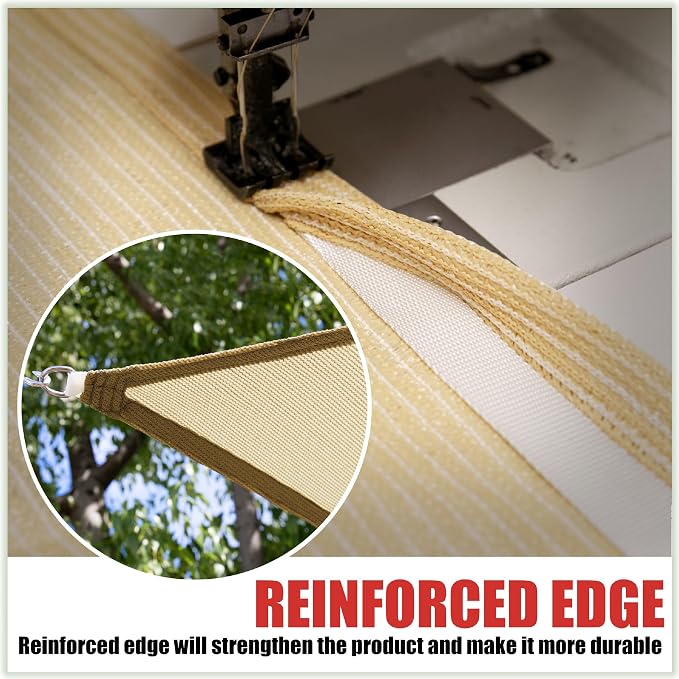 ColourTree 16' x 16' White Square CTAPS16 Sun Shade Sail Canopy Mesh Fabric UV - Image 5