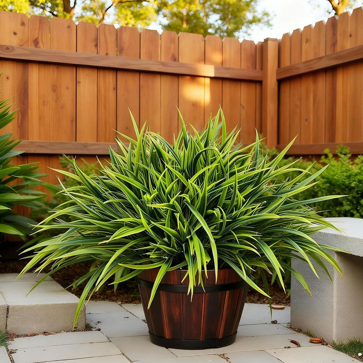 12 Bundles Artificial Greenery Outdoor Shrubs Faux Plants Fake Grasses | UV Resistant, Faux Plastic Greenery, Home Garden Pathway Window Box Front Porch, Outdoor Decor