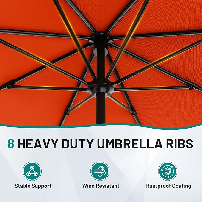 AreShark 9 FT Patio Umbrella for Outdoor, Outdoor Umbrella - Image 3