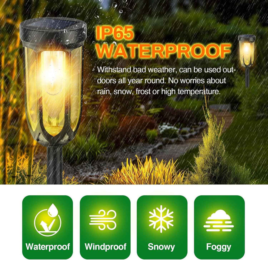 8Pack Solar Pathway Lights Outdoor, IP65 Waterproof Bright Auto On/Off | Easy Install, 800mAh Battery 6–8H charge 10-12H Working,Solar Landscape Lights for Garden Patio Yard Driveway Lawn Warm White