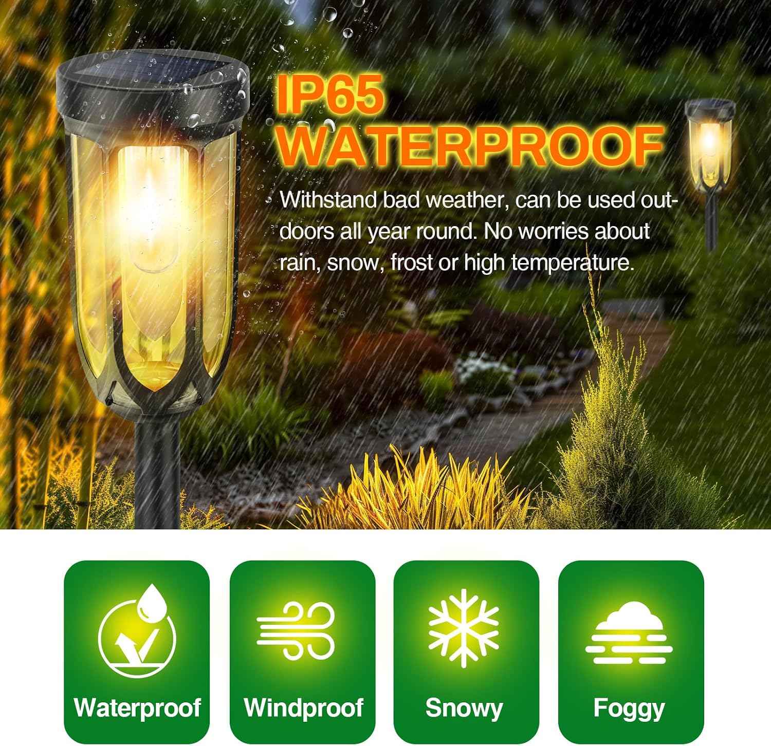 8Pack Solar Pathway Lights Outdoor, IP65 Waterproof Bright Auto On/Off | Easy Install, 800mAh Battery 6–8H charge 10-12H Working,Solar Landscape Lights for Garden Patio Yard Driveway Lawn Warm White