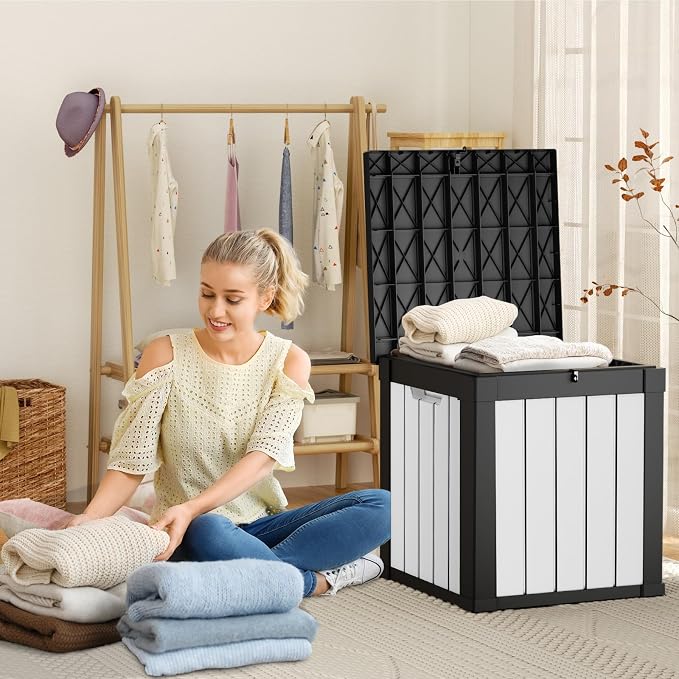 40 Gallon Resin Deck Box, Lockable Patio Outdoor Storage Box - Image 5