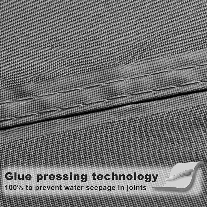 SUNNY GUARD Waterproof Sun Shade Sail 6'x12'x13.4' Charcoal Right Triangle UV - Image 4