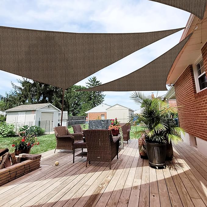 Patio Paradise 16' x 16' x 15'10" Sun Shade Sail Triangle Canopy, Permeable by Patio