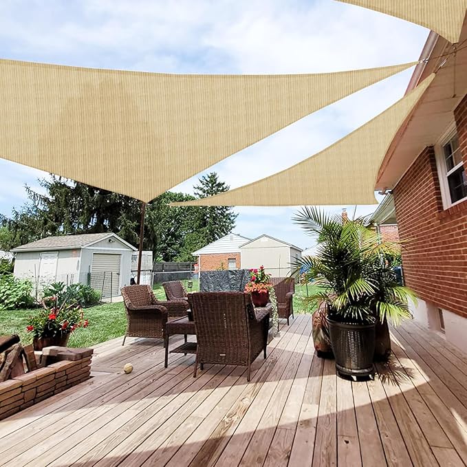 Patio Paradise 2' x 2' x 2' Sun Shade Sail Triangle Canopy Shade Cloth Fabric by Patio