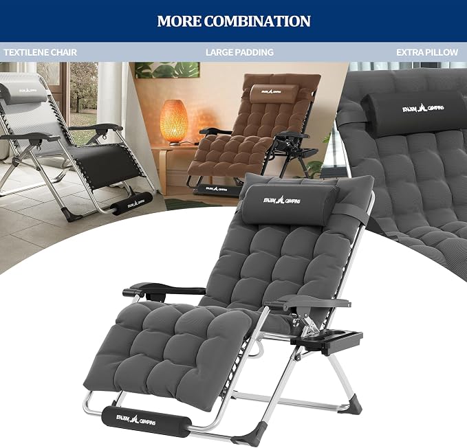 UDPATIO Oversized Zero Gravity Chair Set of 2, 29In XL Patio Reclining Chair - Image 4