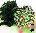 LAMPHOME 33ft Christmas Decorative Mini Lights, 100 LED Green Wire Fairy Starry String Lights Plug in, 16 Lighting Modes for Outdoor Xmas Tree Wedding Party Decoration (Red/Green/White)