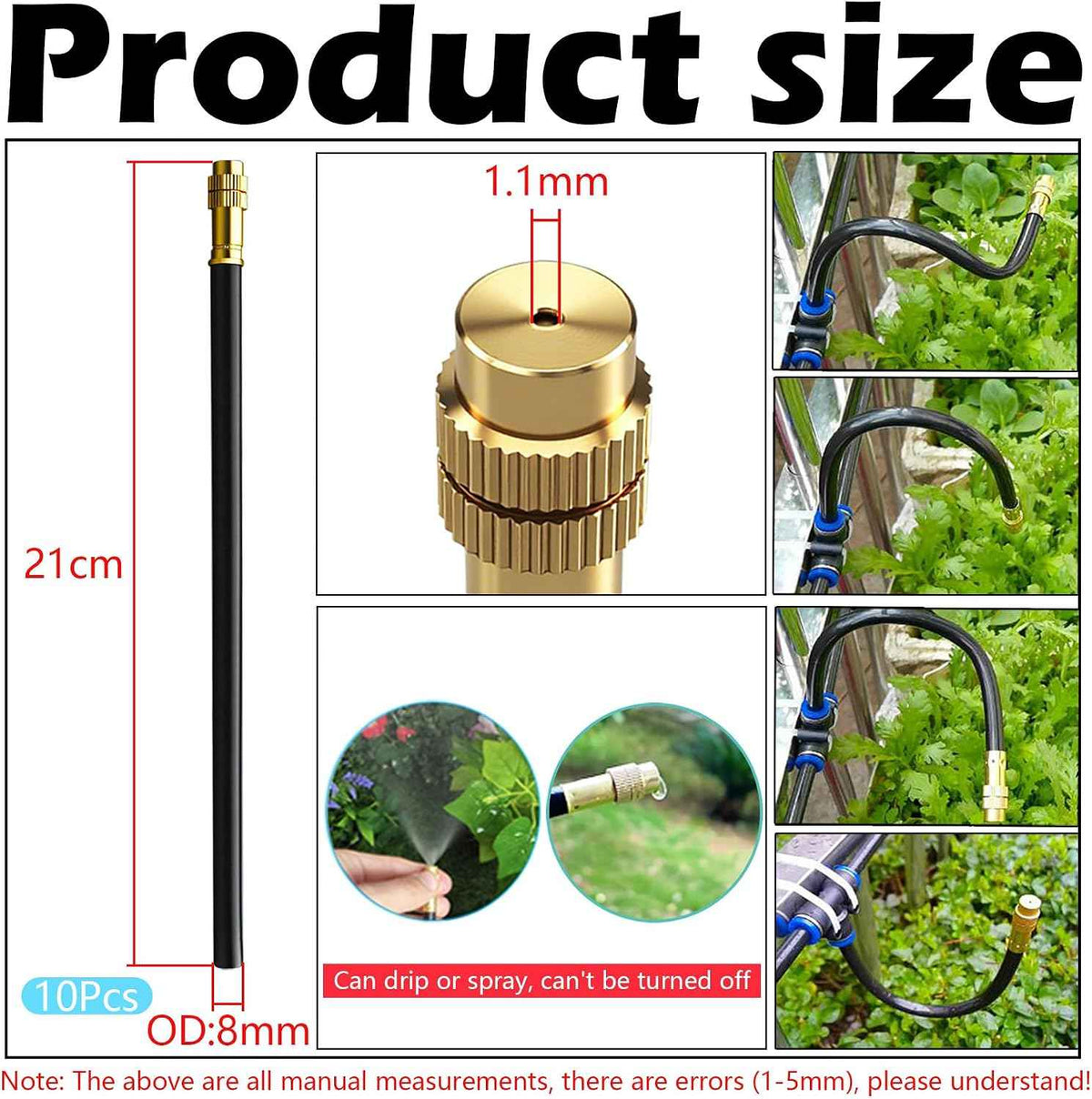 CESFONJER 360° Adjustable Irrigation System Kit, Automatic Atomization Drip Irrigation Kit with 10mm Quick Connect Adapter for Watering Lawn Terrace Garden System
