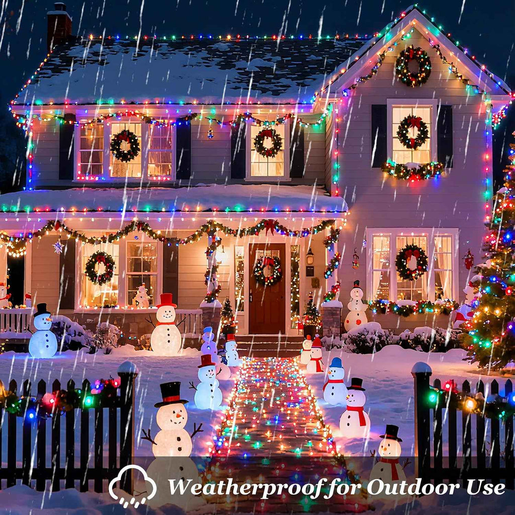 Christmas String Lights Outdoor Green Wire 470FT 1500 LED Multicolor | Dimmable, 12 Light Styles, Memory Timer, Waterproof, 29V Safe Low Voltage, Diamond-Faceted LED, Energy Efficiency