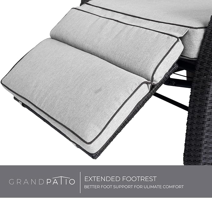 Grand patio Outdoor Recliner Chair Patio 150° Lay Flat Recliner - Image 6