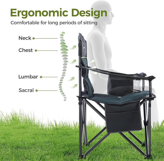 ALPHA CAMP Heavy Duty Camping Chair 500LBS Capacity, Oversized Folding Chair - Image 10