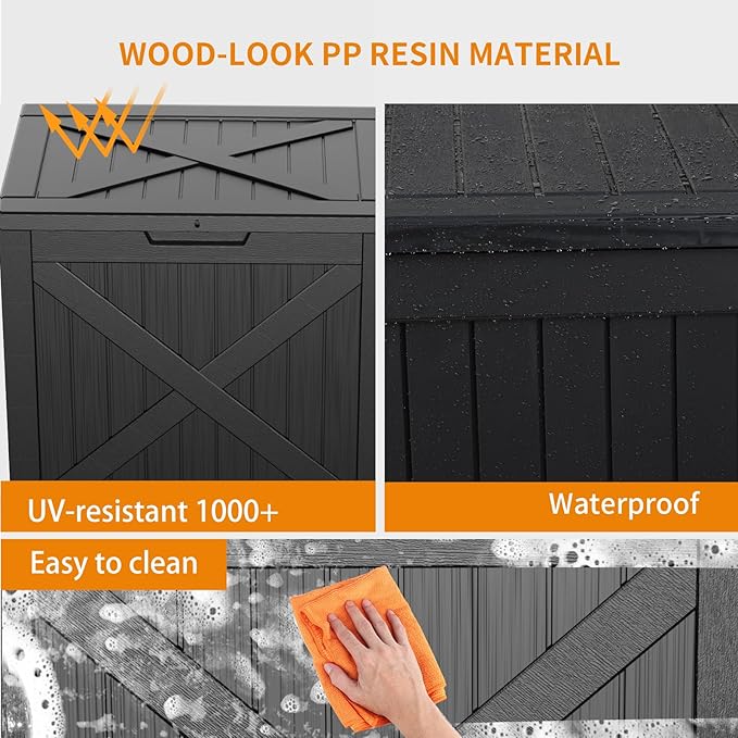 38 Gallon Outdoor Deck Box, Lockable Waterproof Outdoor Storage Boxes - Image 5