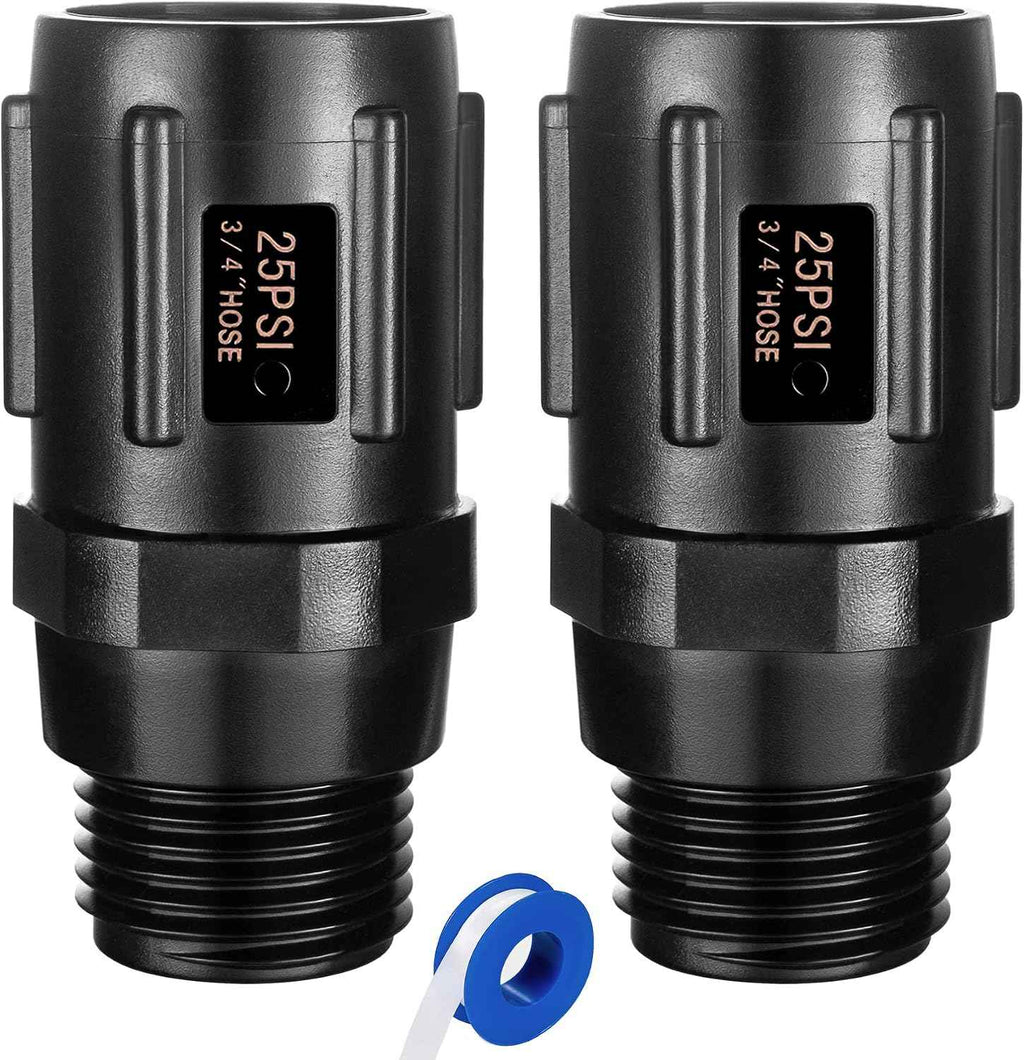 2pcs Garden Hose Pressure Regulator 25 PSI, 3/4" FHT × 3/4“ MHT, Pressure Reducer, Great for Drip Irrigation System Distributing Regulator drip Irrigation Parts emitters for drip line (2 Pack)