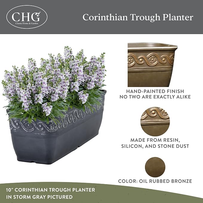 Classic Home and Garden Corinthian Trough Planter - Image 2