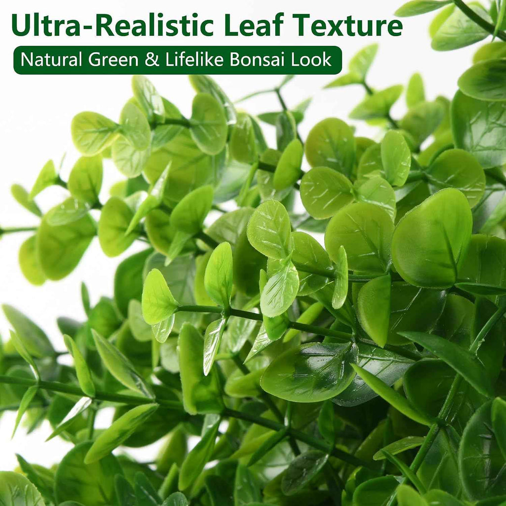 2 Pack Artificial Boxwood Topiary Trees Fake Plants for Outdoor Front Porch | UV-Resistant, Faux Realistic Greenery Potted Bushes with Pots for Front Door, Porch, Farmhouse, Garden Decor