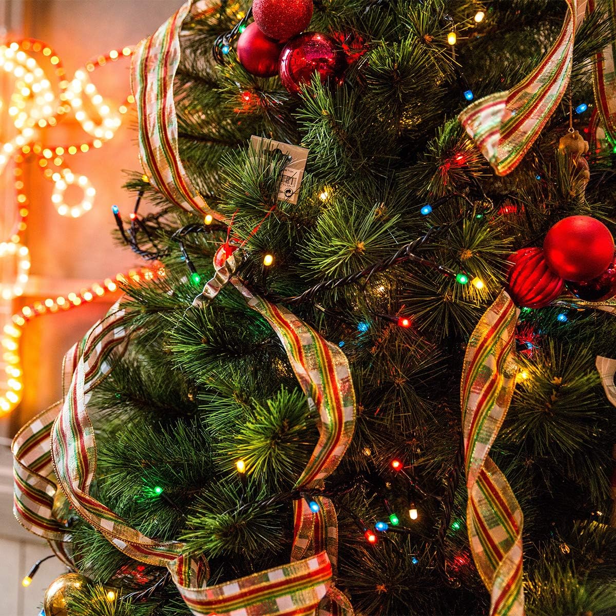 300 LED 108FT 8Modes Christmas String Lights Christmas Tree Lights | End-to-End Plug IP55 Outdoor Waterproof UL Certificated Indoor Patio Wedding Christma Trees Parties Decoration Multicolor