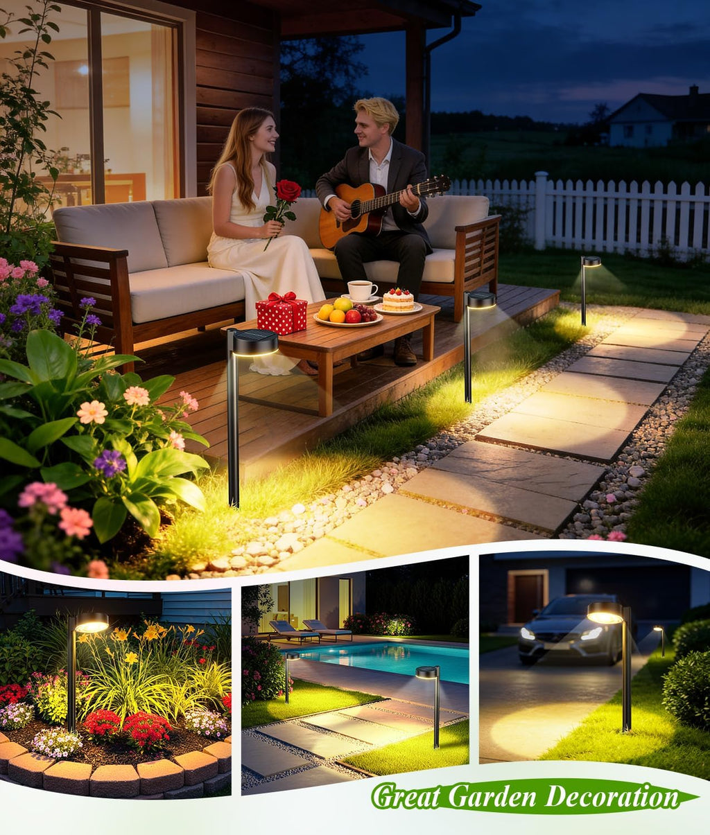 ELECLINK 12 Pack Solar Pathway Lights Outdoor, Solar Powered Landscape Path Light with Larger LED Lens, Brighter Up to 12 Hrs Waterproof Outdoor Solar Light for Yard Garden Walkway Driveway Sidewalk