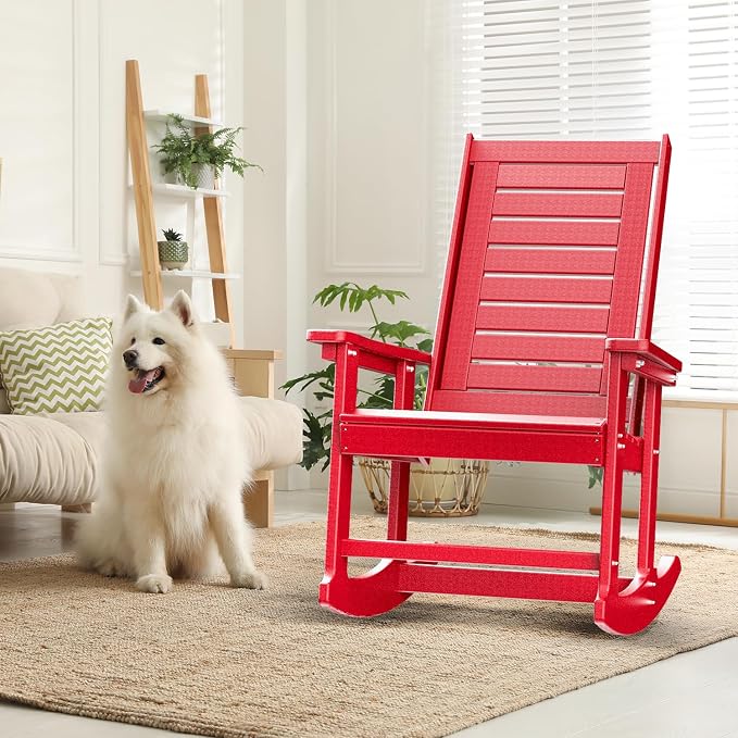 GREENVINES Outdoor Rocking Chairs | Set of 2 | Porch Rocker | HDPE Plastic | - Image 2