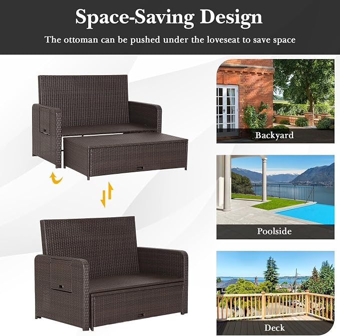 RELAX4LIFE Wicker Patio Outdoor Daybed - Image 9