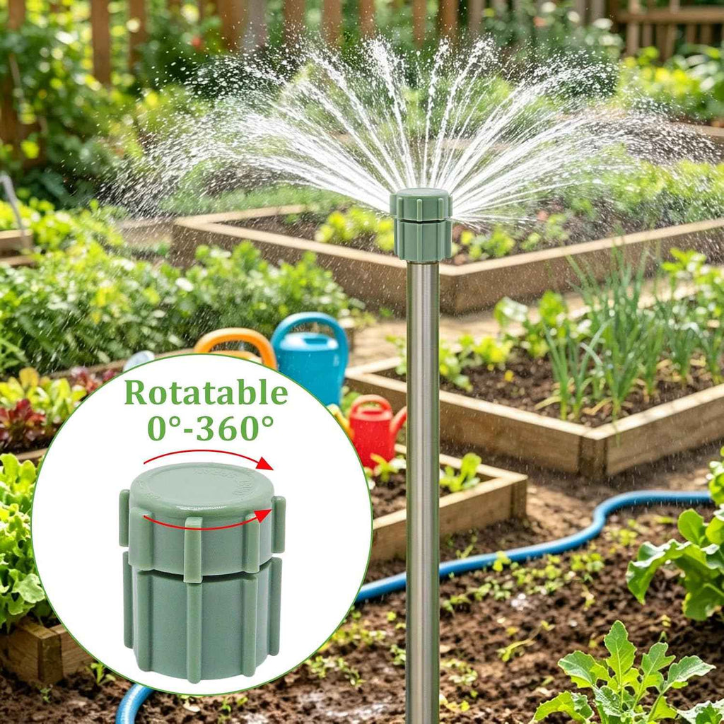 10 Pcs Adjustable Sprinkler Bubbler Head, Drip Irrigation Shrub Sprinkler with Flow Control for Garden, Lawn & Flower Beds, Fits 1/2" Male Thread (Green)