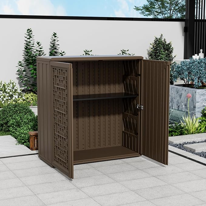 Storage Box Outdoor Caninet, Resin Indoor Storage Box Waterproof Outdoor - Image 2