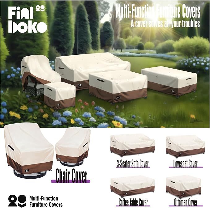 3-seater Outdoor Couch Cover, 100% Waterproof Heavy Duty Patio Furniture Covers - Image 4