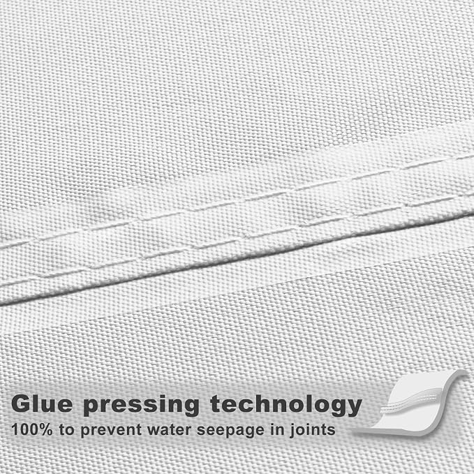 SUNNY GUARD Waterproof Sun Shade Sail 10' x 13' White Rectangle UV Block - Image 3