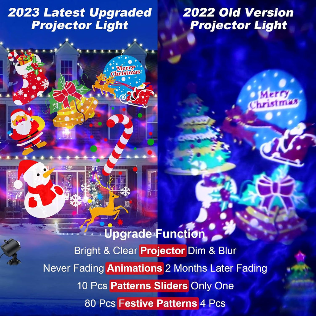 2026 Upgraded Halloween Projector, 8 Patterns (Ocean Wave & Patterns),8 Theme Waterproof Holiday Projector with Remote for Halloween,Christmas,Happy New Year