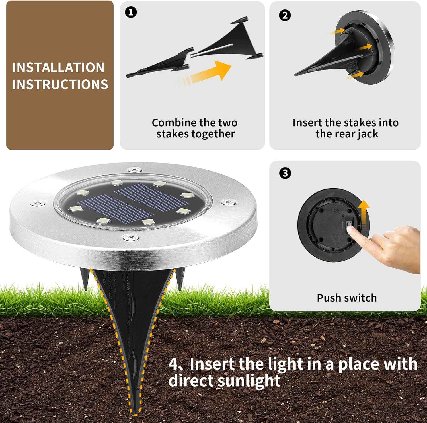 SOLPEX Solar Lights Outdoor Waterproof, 12 Pack Solar Ground Lights, Solar Garden Lights Landscape Lighting for Pathway Driveway Patio Backyard Walkway (Cool White) | IP65 Waterproof Stainless Steel Landscape Lighting for Driveway, Pathway, Garden, Pat...
