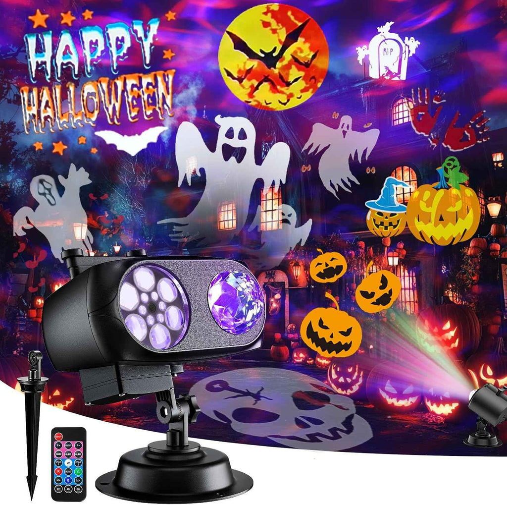 2026 Upgraded Halloween Projector, 8 Patterns (Ocean Wave & Patterns),8 Theme Waterproof Holiday Projector with Remote for Halloween,Christmas,Happy New Year